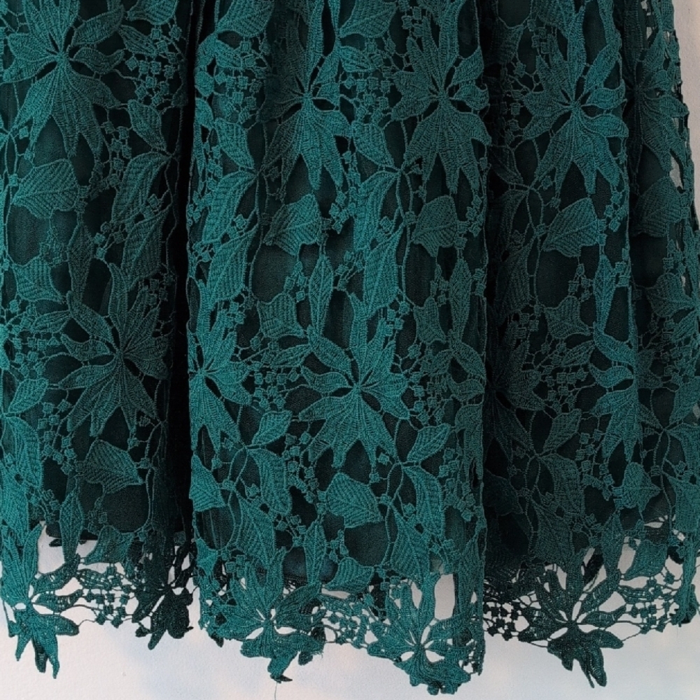 Elegant Green Lace Kids Dress - Picture 5 of 10